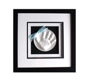WP Creations Raised Impression Handprint White blue ribbonMats