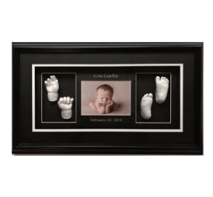 WP Creations Triple Shadow Box Black Frame Two Hands Two Feet
